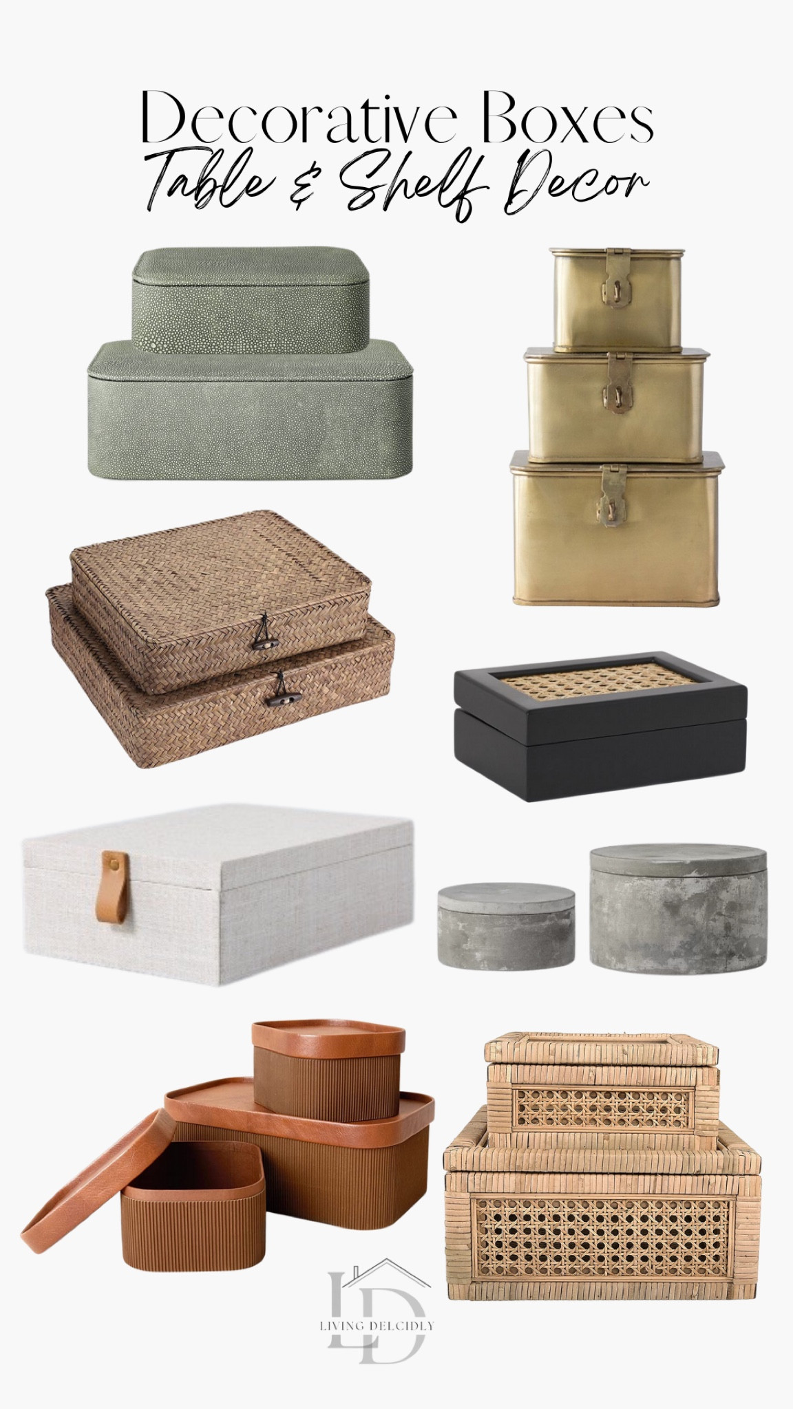 Decorative boxes perfect for coffee tables, consoles and shelves! Hide important documents, TV remotes, small items, etc.

Decorative Display Boxes

#LTKFind #LTKhome