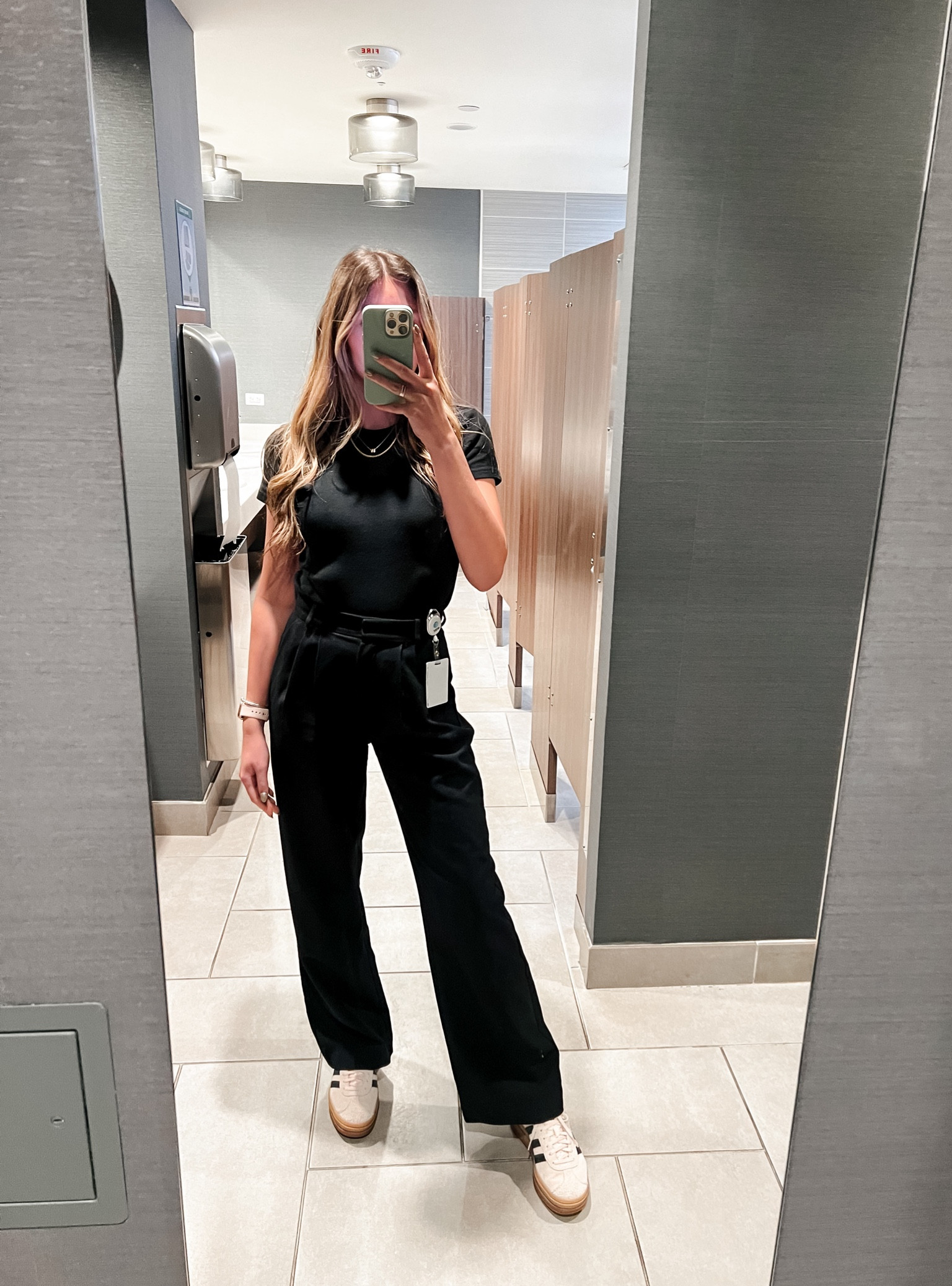 Office ootd. 
Small in baby tee, tts sneakers, sized up in trousers - 26L


Abercrombie, black trousers, office style, fall workwear, fall fashion finds, fall outfits for women, trendy fall outfits, adidas gazelle, platform sneakers, fall transitional outfit


#LTKWorkwear #LTKFindsUnder50 #LTKShoeCrush