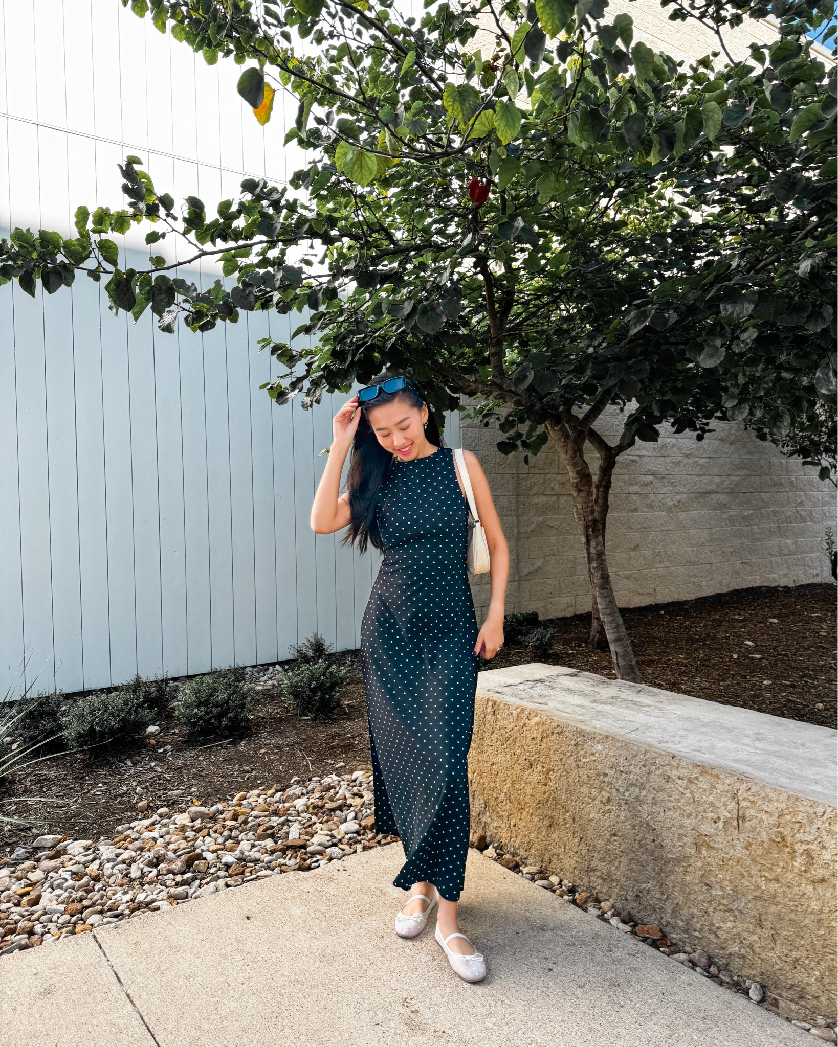 Dress (XS), polka dot dress, Amazon polka dot dress, Amazon dress, black dress, maxi dress, Amazon outfit, white ballet flats, ballet flats outfits 

#LTKSeasonal #LTKFindsUnder50 #LTKStyleTip