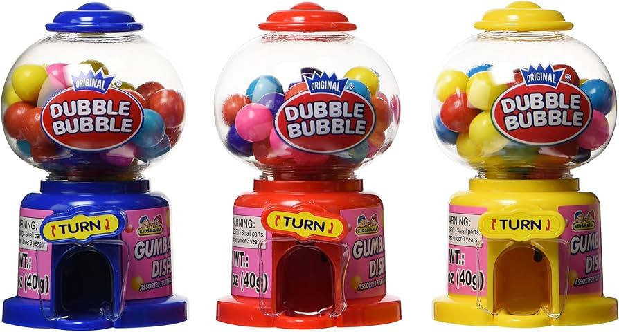 Kidsmania Dubble-Bubble Mini Gumball Machine (12 Units) 1.15kg/16.93oz. {Imported from Canada} | Amazon (US)