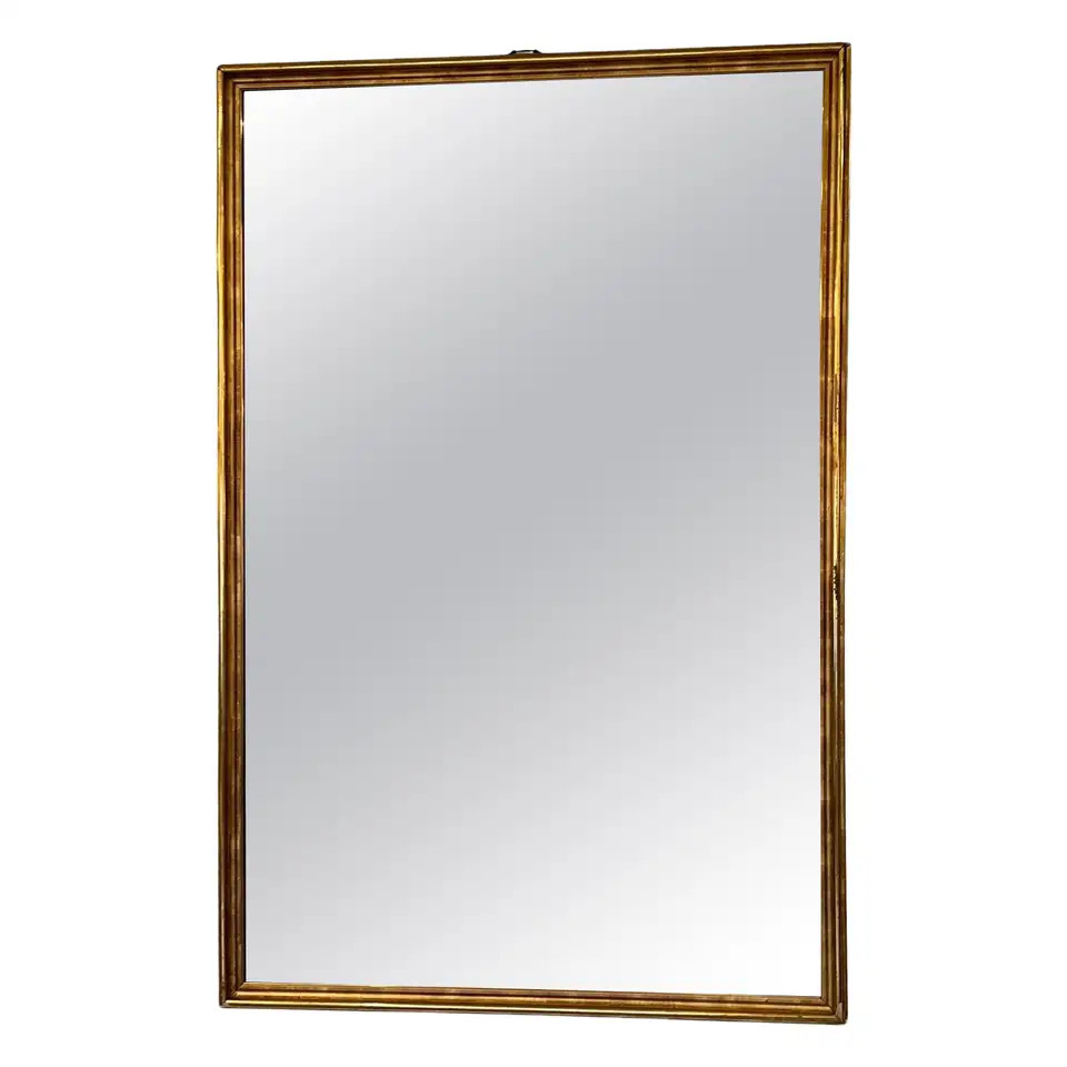 Elegant Rectangular Lemon Gilt Antique Mirror | 1stDibs