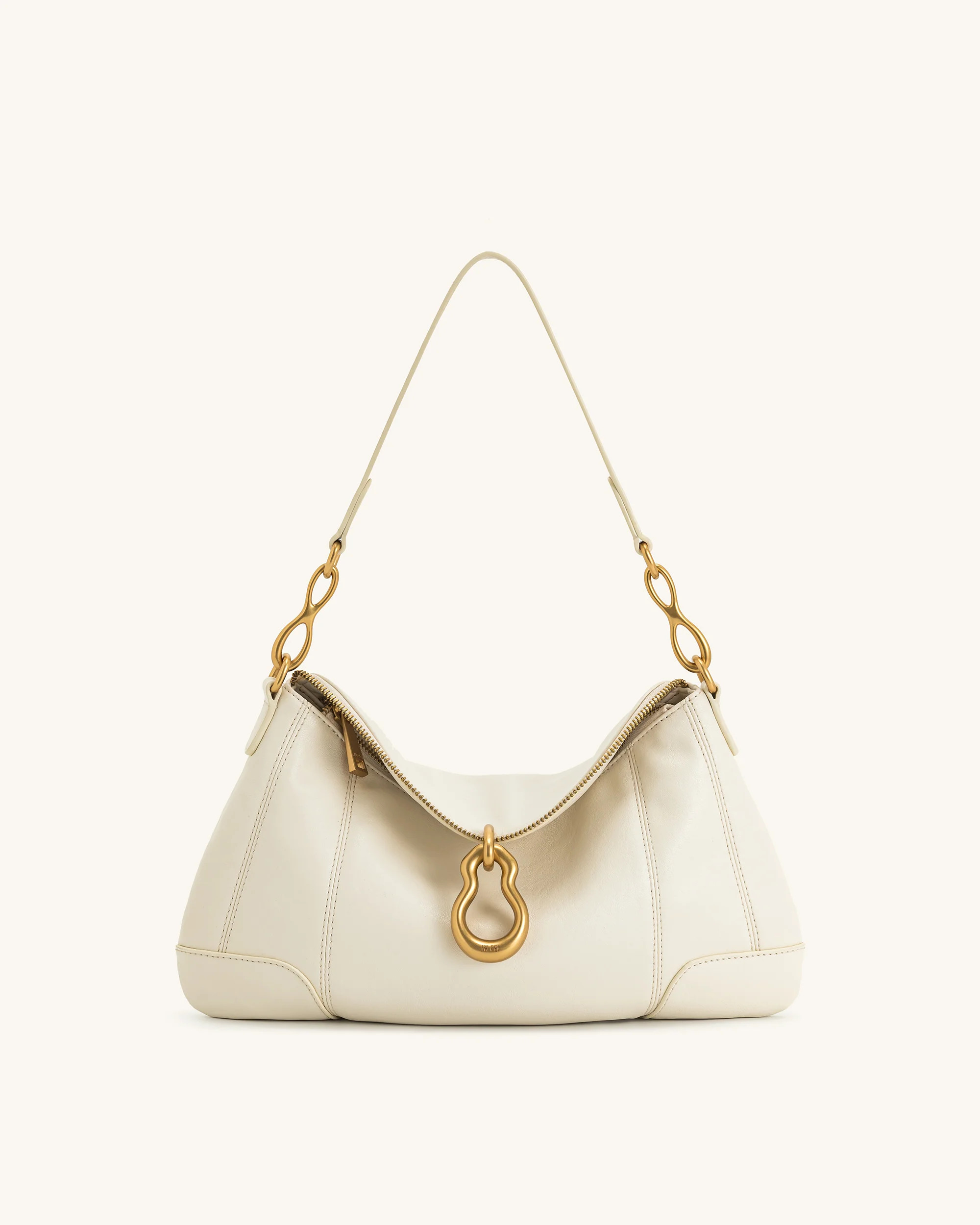 Jayla Metal Pendant Embellished Shoulder Bag - White | JW PEI US
