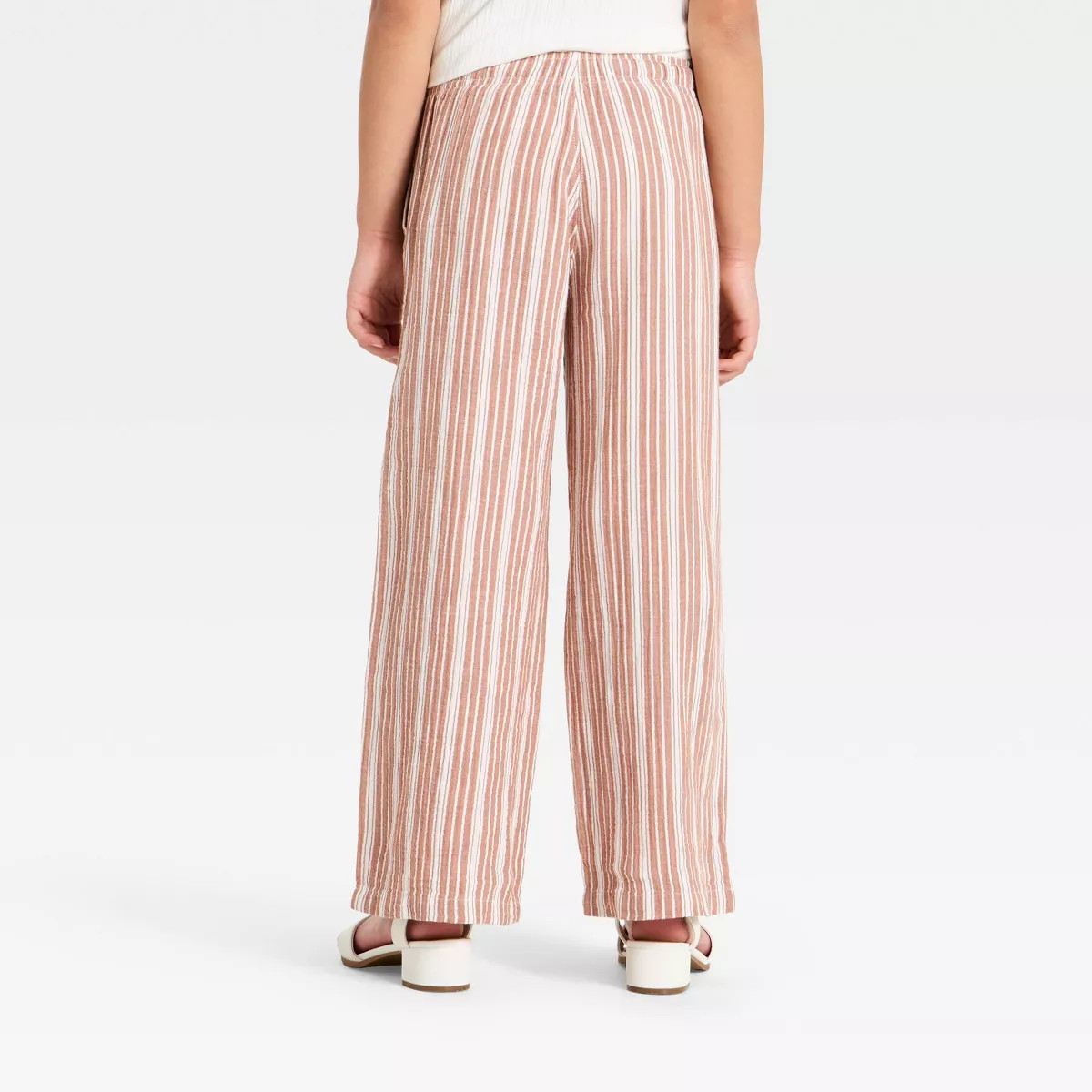 Girls' Striped Pull-on Beach Pants - Cat & Jack™ Tan M | Target