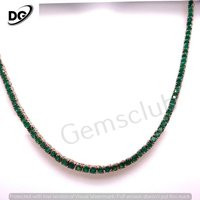 Gold Emerald Tennis Necklace, Green Gemstone Mens May Birthstone, Gift For Women | Etsy (US)