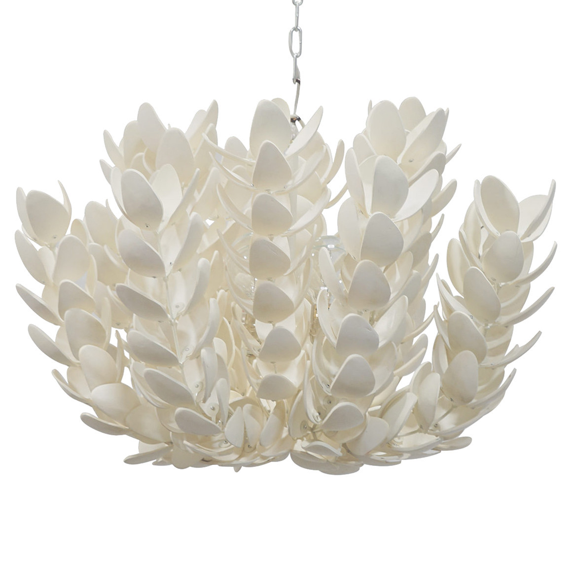 Palecek Coco Magnolia Coastal Beach Hand-Cut Coco Shell Hanging Pendant | Kathy Kuo Home