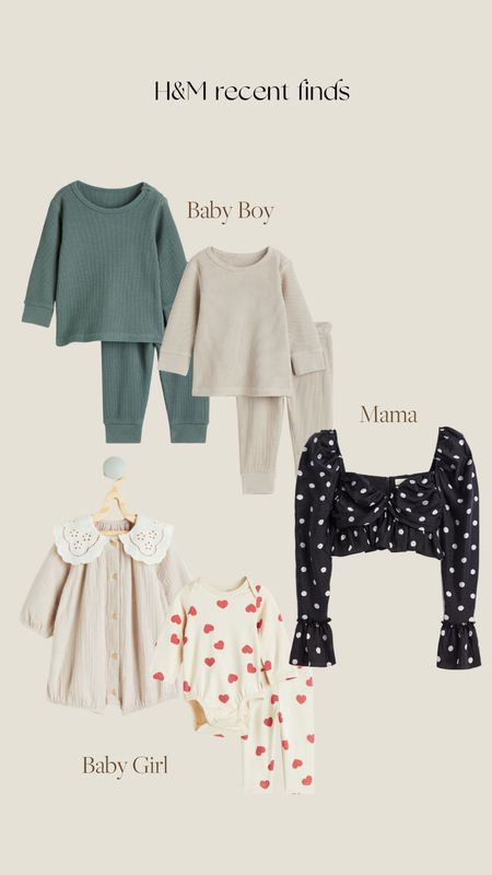H&M recent finds for her, baby girl, and baby boy