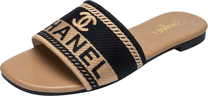 Embroidered Sandals for Women Open Toe Flat Sandals Casual Summer Womens Shoes | Amazon (US)