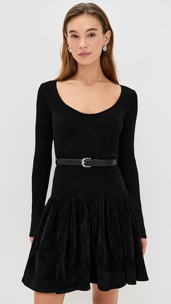 Black Chenille Knit Mini Dress | Shopbop