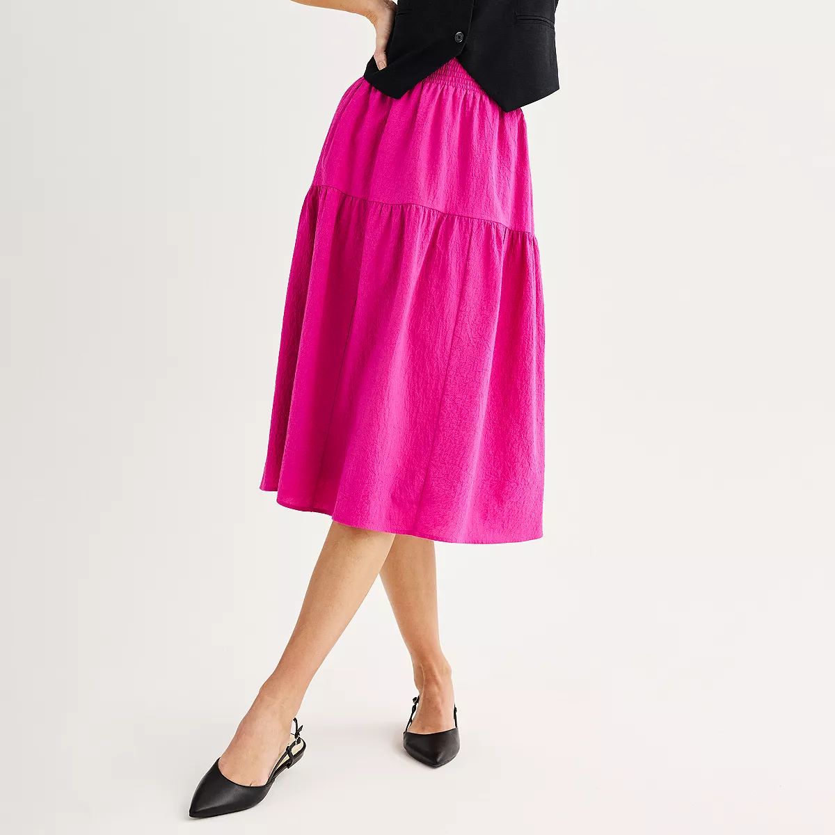 Women's Nine West Smocked Waist Midi Skirt | Kohl's