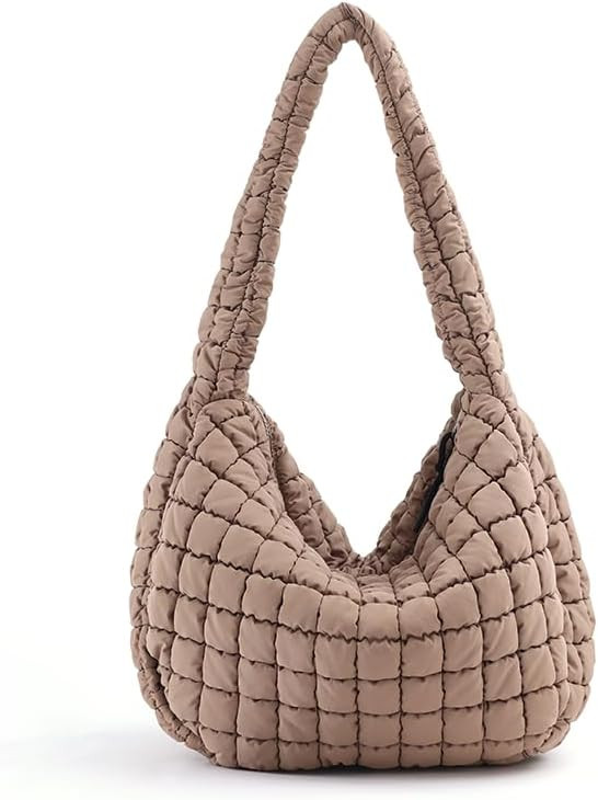 VAKAER Puffer Tote Bag for Women Quilted Crossbody Large Hobo Carryall Lightweight Padded Shoulder Bag for Travel Work | Amazon (US)