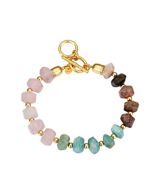 Rose Quartz Amazonite Rhodonite Stone Bracelet | Macy's