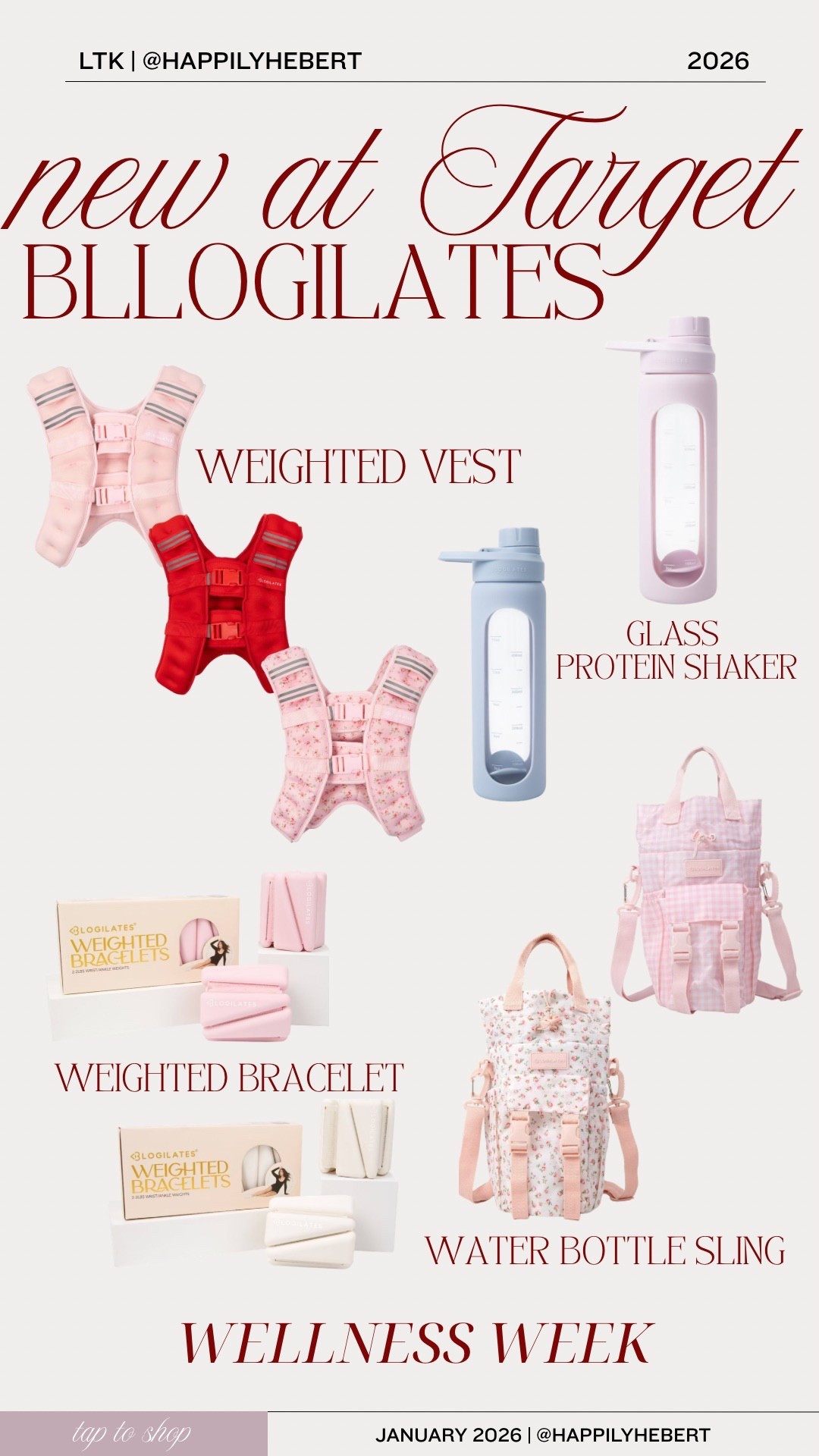 New at Target 🎯 
Blogilates weighted vest, weighted bracelets, protein shakers and slings! Perfect for getting back in shape in the new year! 
Fitness 

#LTKFindsUnder50 #LTKfitnessgoals #LTKActive