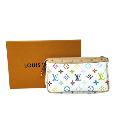 LOUIS VUITTON x Takashi Murakami White Multi Color Coated Canvas Pochette Access | eBay US