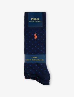 Polka-Dot Pack-of-Three Stretch-Cotton Crew Socks | Selfridges