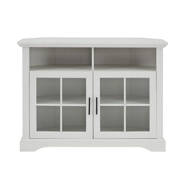 Manor Park Traditional Corner TV Stand for TVs up to 50”, White - Walmart.com | Walmart (US)