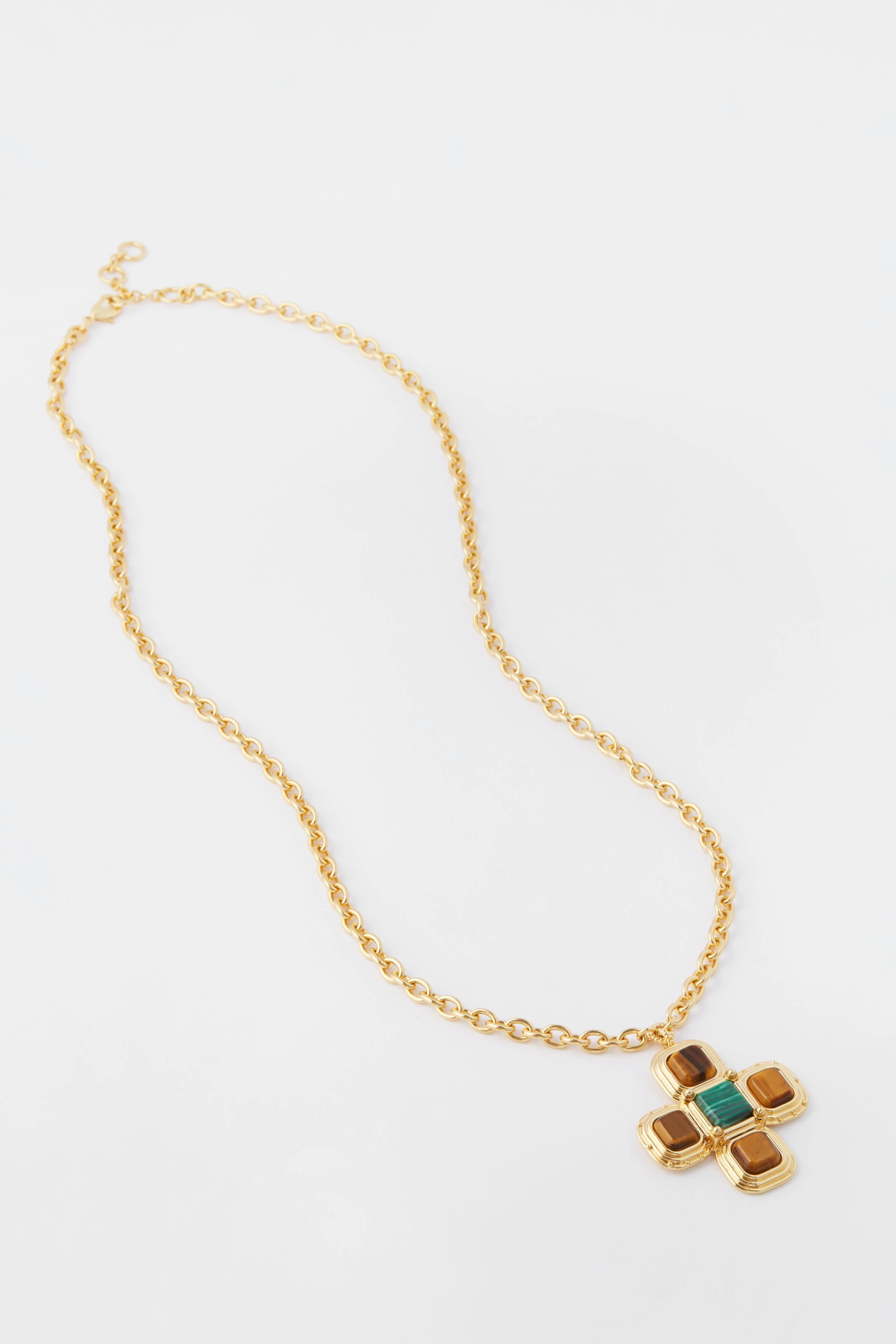 Tiger's Eye and Malachite Clea Necklace | Tuckernuck (US)