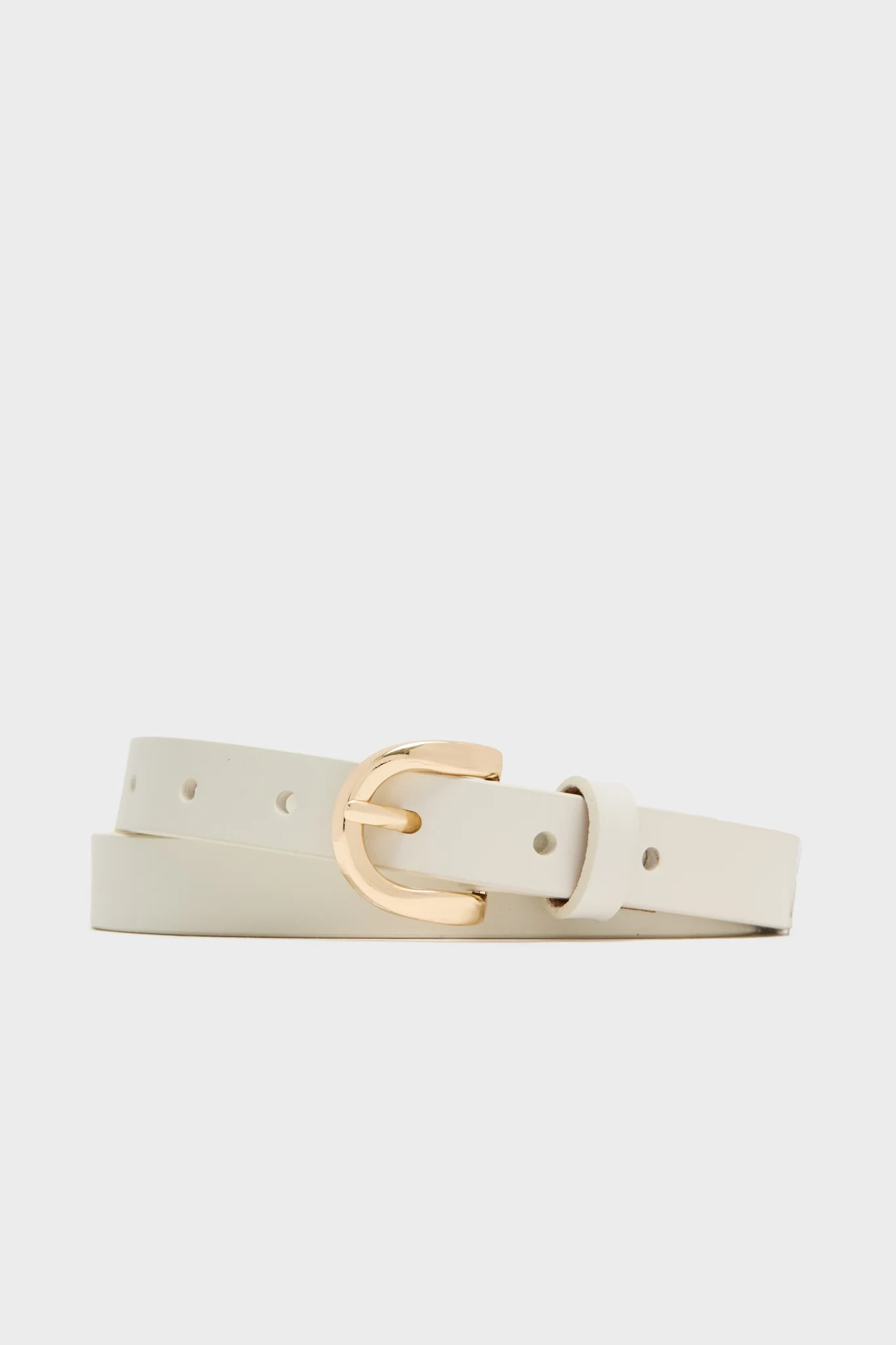 White Curve Buckle Skinny Belt | Tuckernuck (US)