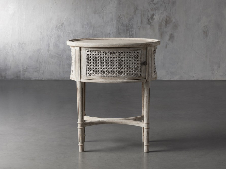 Merle Caned End Table in Flax | Arhaus