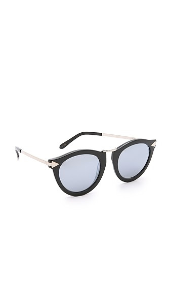 Karen Walker Superstars Harvest Sunglasses - Black/Silver | Shopbop