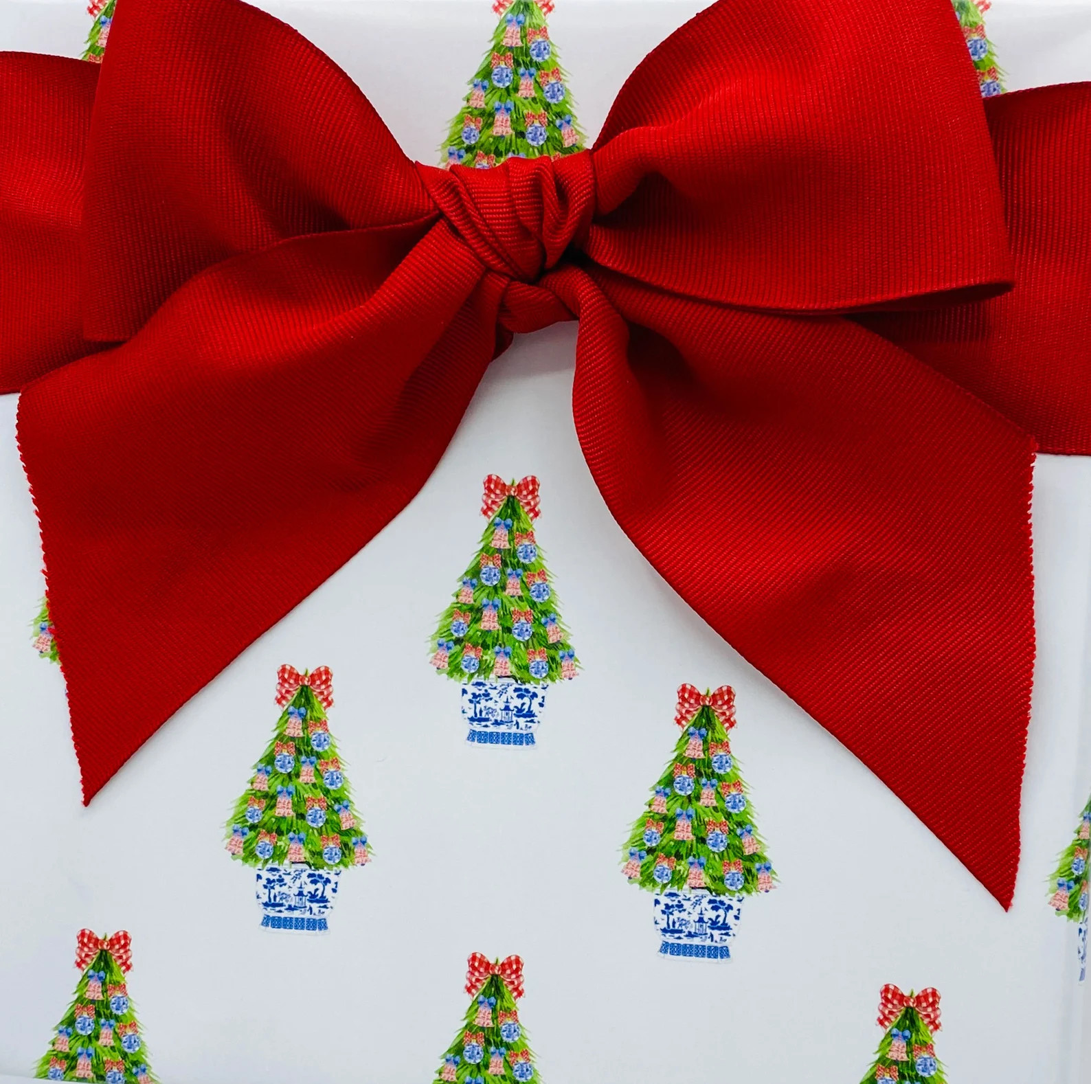 Wrapping Paper Chinoiserie Christmas Tree Blue and White | Etsy | Etsy (US)