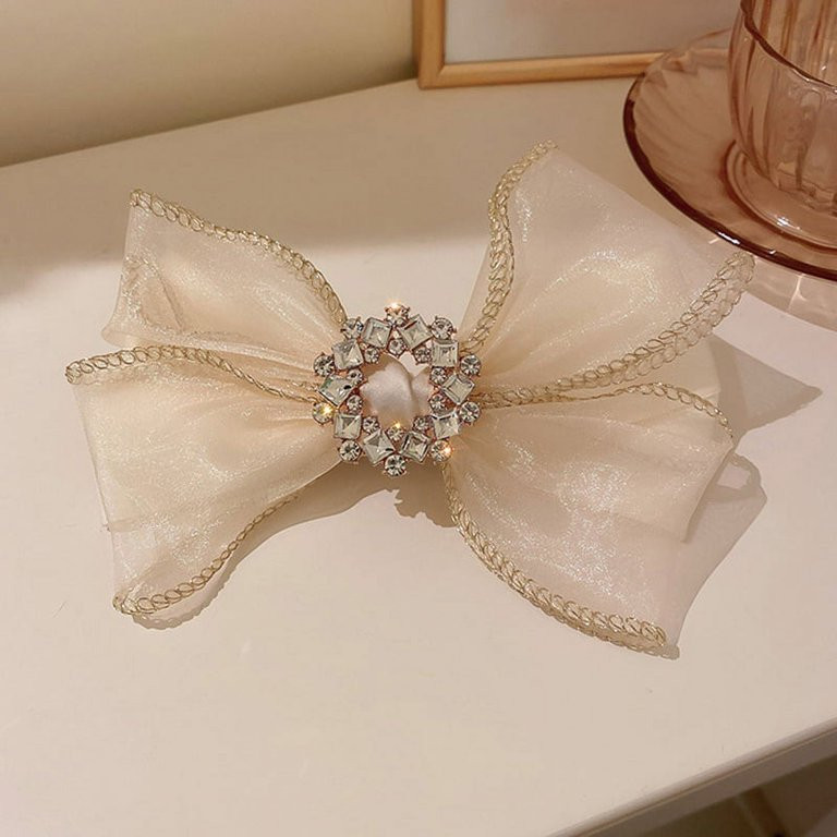 Hh1815 Organza Bow Hair Clip Beige Women Japanese Bow Headbands Sweet Hair Rope Charming Web Cele... | Walmart (US)