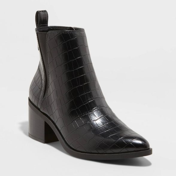Women's Carolyn Block Heeled Chelsea Boots - A New Day™ Black | Target