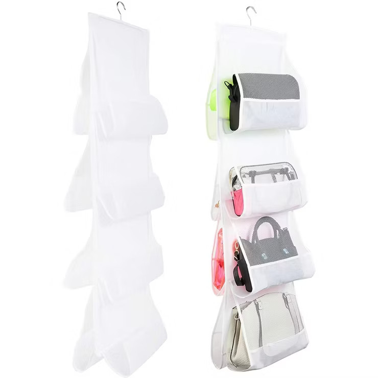 Okuna Outpost 2 Pack Hanging Purse Organizer for Closet, White Fabric Mesh 8-Pocket Handbag Stora... | Target