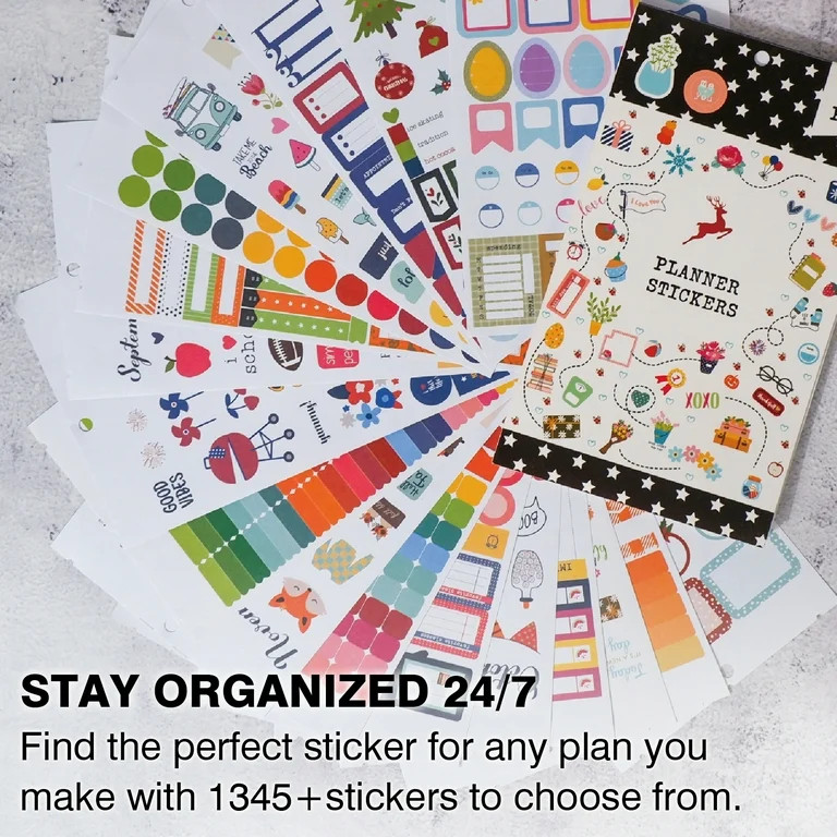 NIRMIRO Decorative Planner Stickers, 28 Sheets with 1300+ Functional Stickers for Calendar, Journ... | Walmart (US)