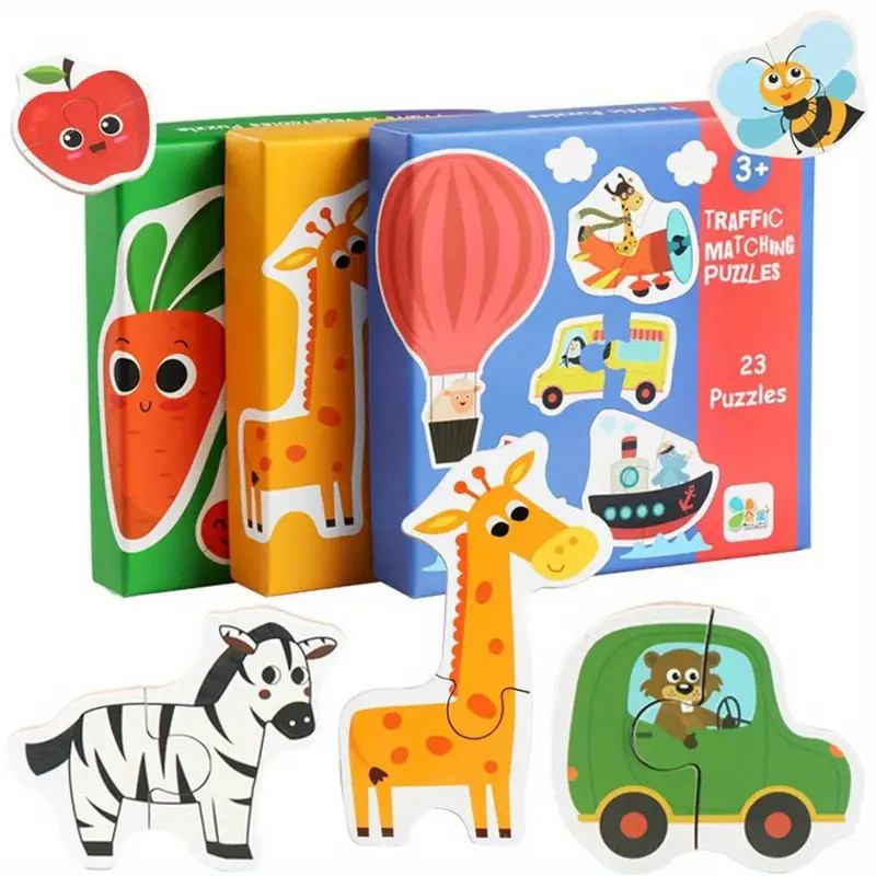 Wooden Matching Puzzle Game Early Education Cognitive Animal Fruit Transportation Educational Toy... | Temu Affiliate Program