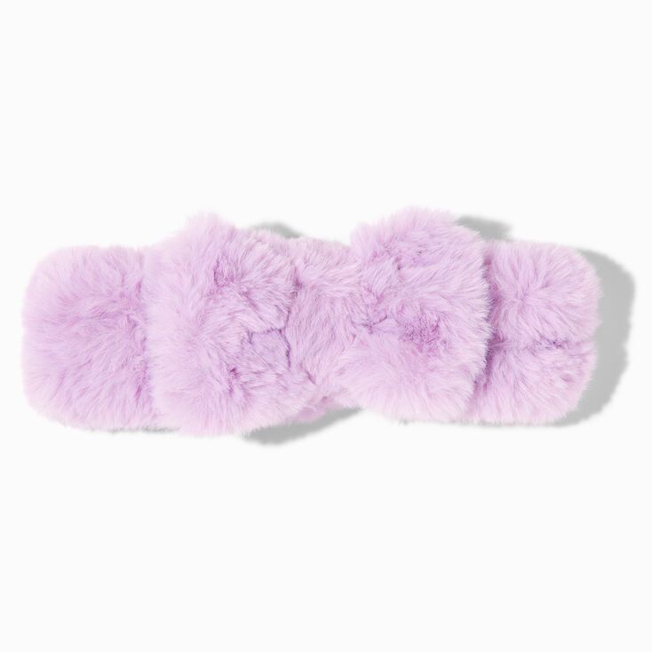 Lilac Furry Makeup Bow Headwrap | Claire's (US)