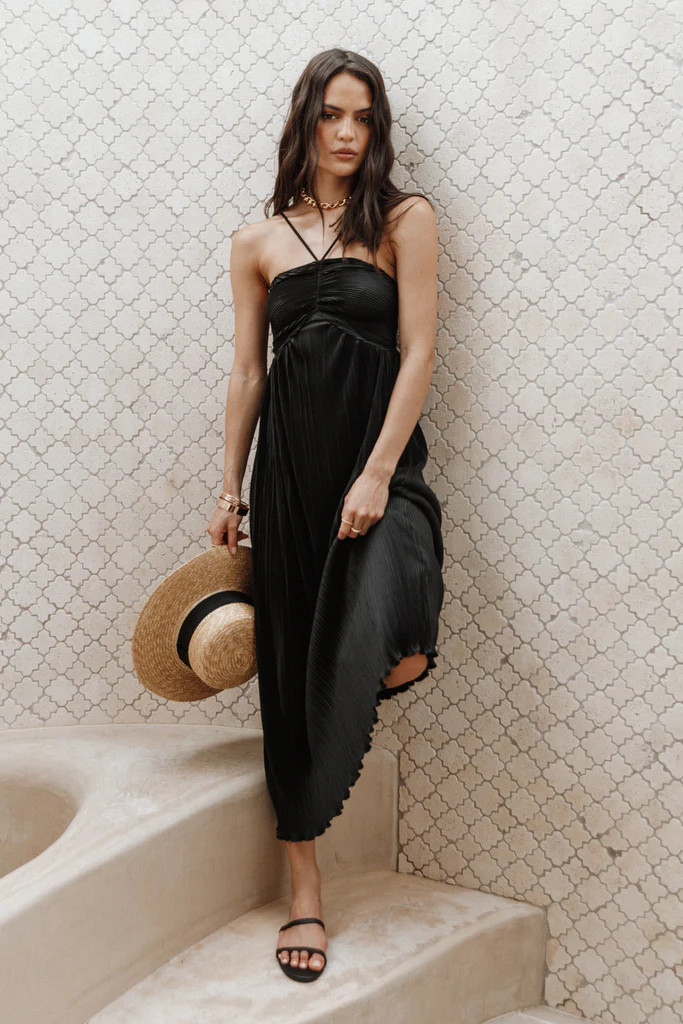 Polly Halterneck Maxi Dress - Black | Petal & Pup (US)