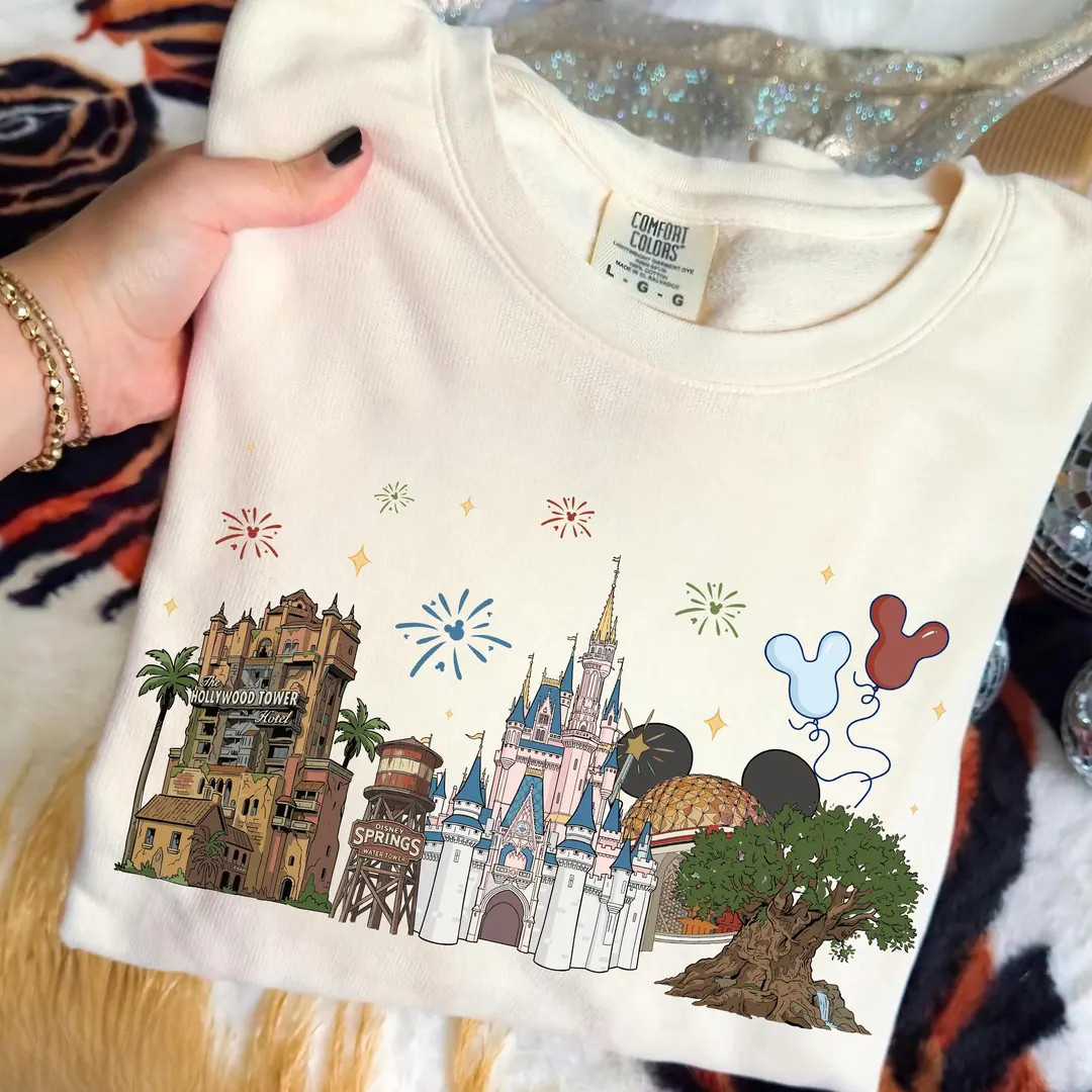 Walt Disney World Theme Parks Icons Shirt, Magical Castle Animal Kingdom Tee, Hollywood Studios E... | Etsy (US)