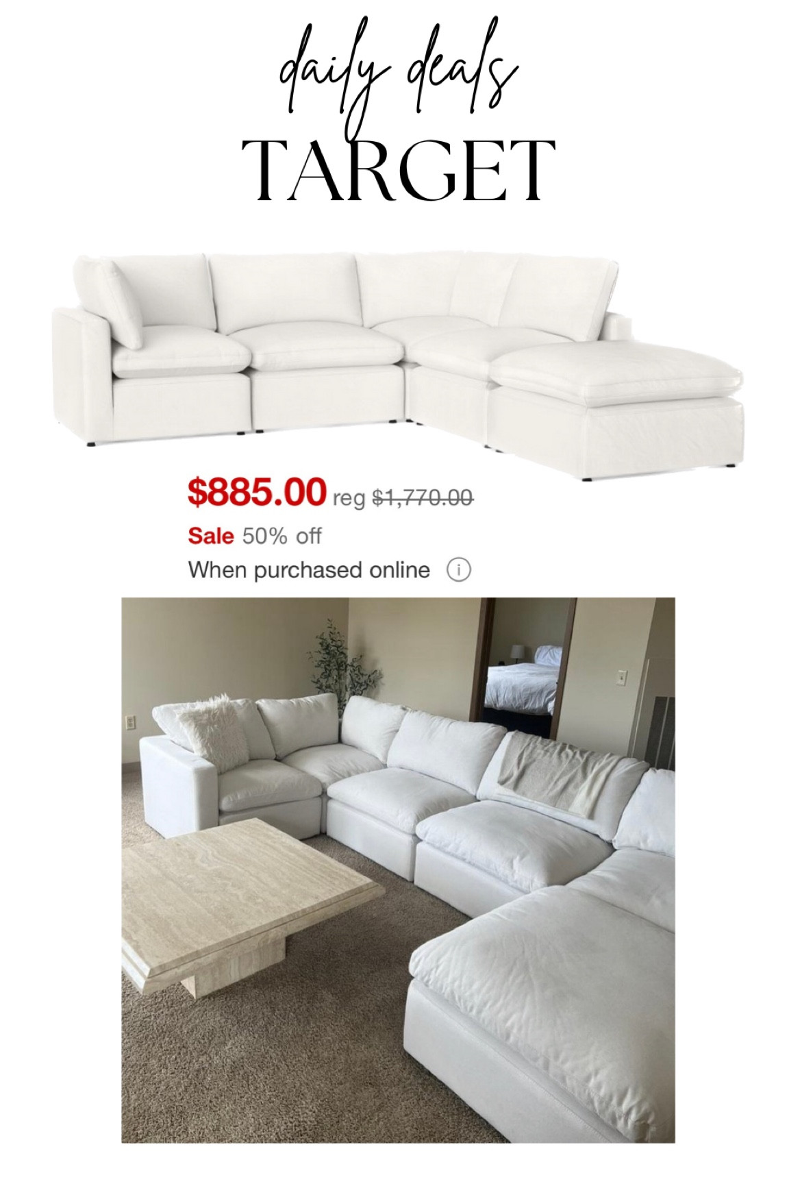 This beautiful sectional is 50% OFF! You’re welcome — I’m buying immediately!

#LTKxNSale #LTKHome #LTKSaleAlert