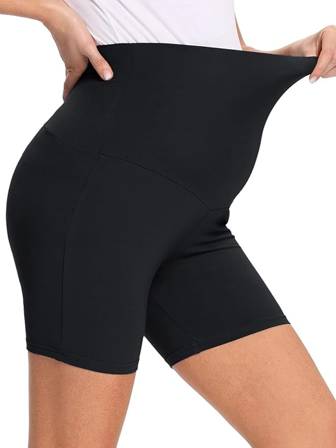 PACBREEZE Women's 5" Maternity Biker Shorts Leggings Sleepwear Yoga Workout Pregnancy Shorts  Sum... | Amazon (US)
