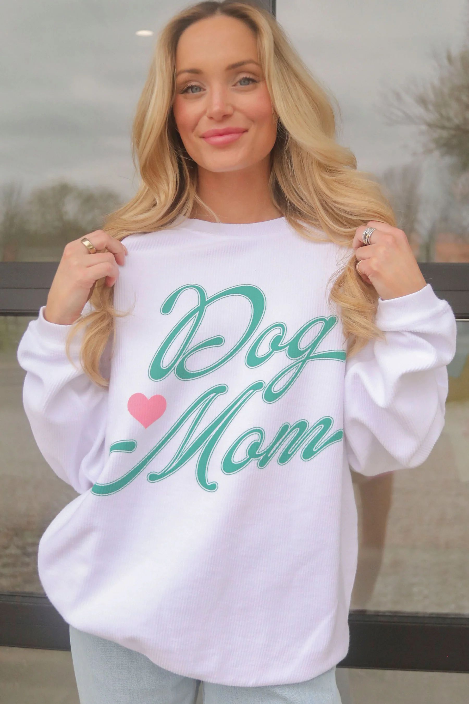 friday + saturday: dog mom corded sweatshirt | RIFFRAFF