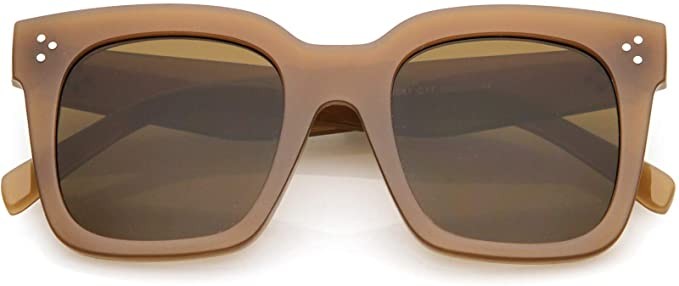 zeroUV - Retro Oversized Square Sunglasses for Women with Flat Lens 50mm | Amazon (US)