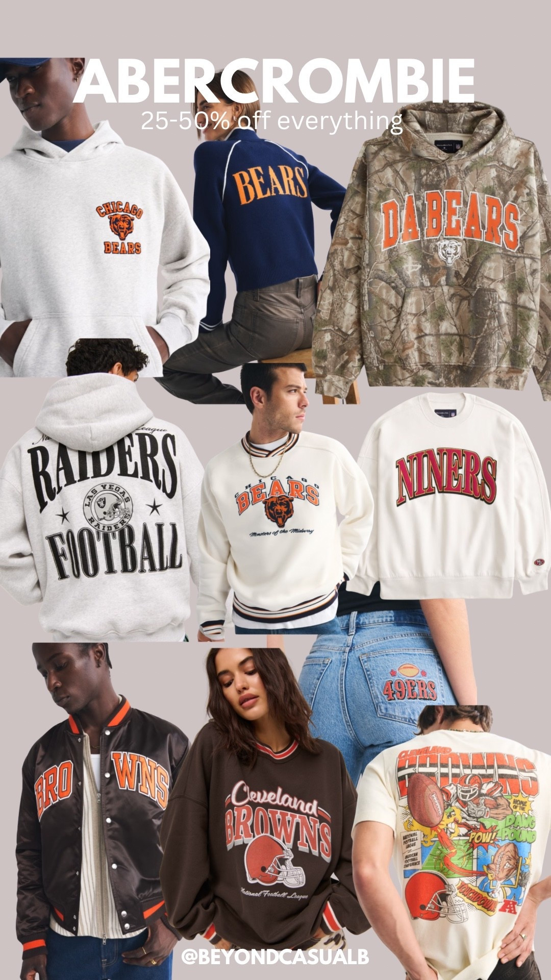 Abercrombie is doing 25-50% everything including their nfl clothing!!! They have so many cute women’s and men’s pieces, great for game day or for gifts!! 

#LTKHoliday #LTKGiftGuide #LTKCyberWeek