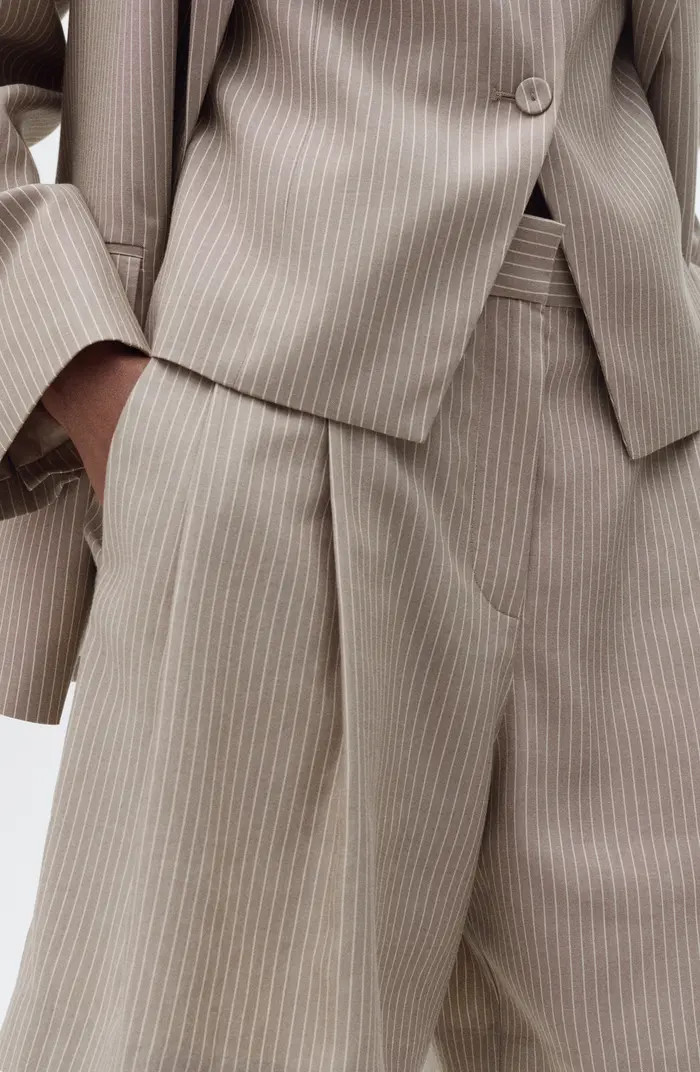 MANGO Vivian Pleated Stripe Bermuda Shorts | Nordstrom | Nordstrom