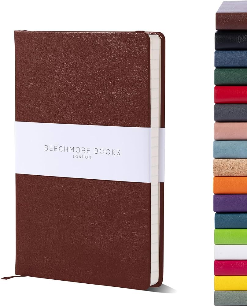 BEECHMORE BOOKS Ruled Journal - A5 Brown | Premium Hardcover Journal with Vegan Leather Thick 120... | Amazon (US)