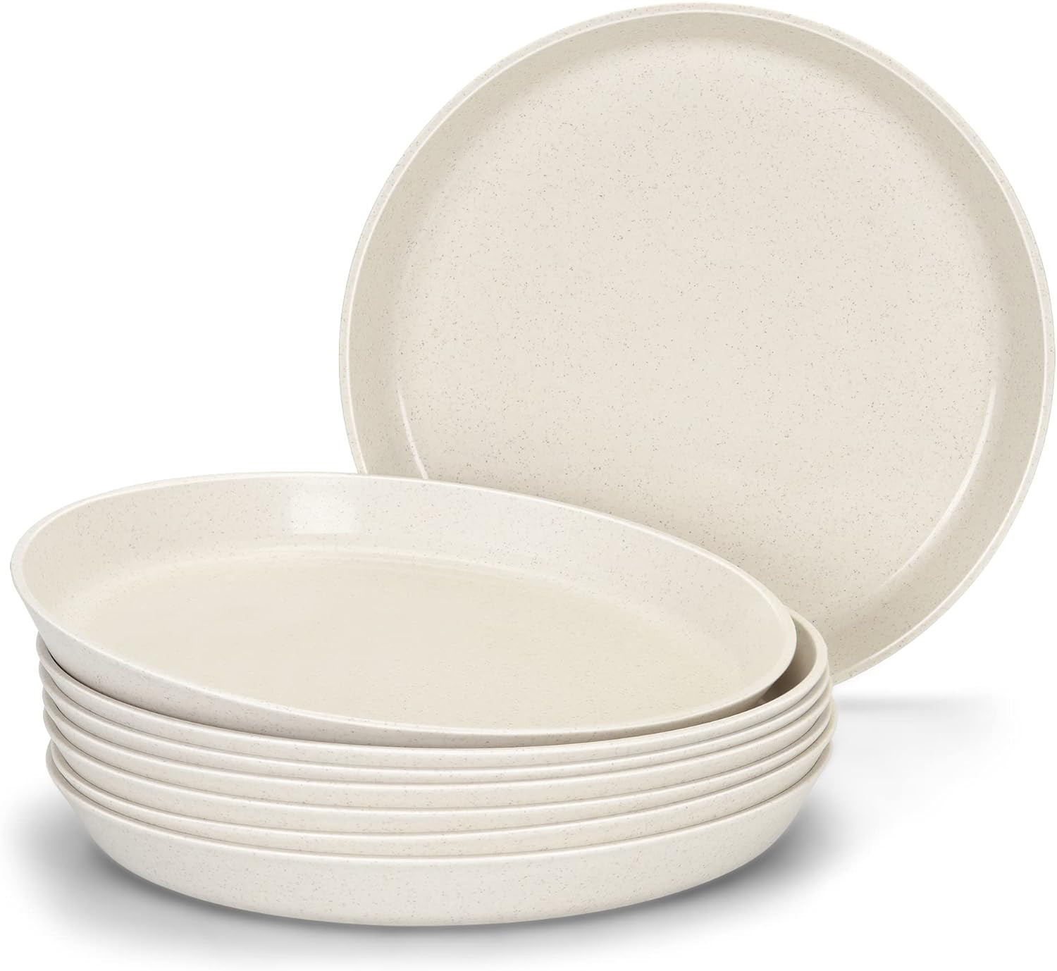 Homestockplus 9 Inch Dinner Plates,BPA-Free Wheat Straw Plates,Off White Plate Set Dishwasher and... | Amazon (US)
