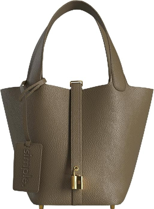 Mini Bucket Tote Handbag (Khaki) | Amazon (US)
