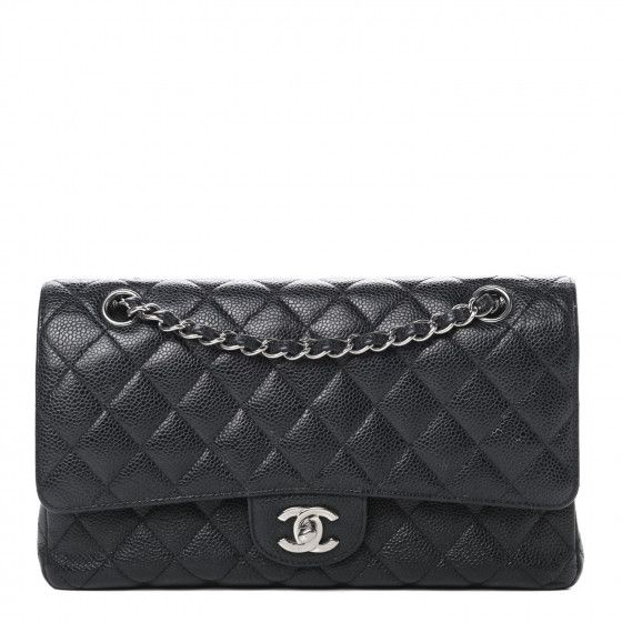 CHANEL Caviar Quilted Medium Double Flap Black | Fashionphile