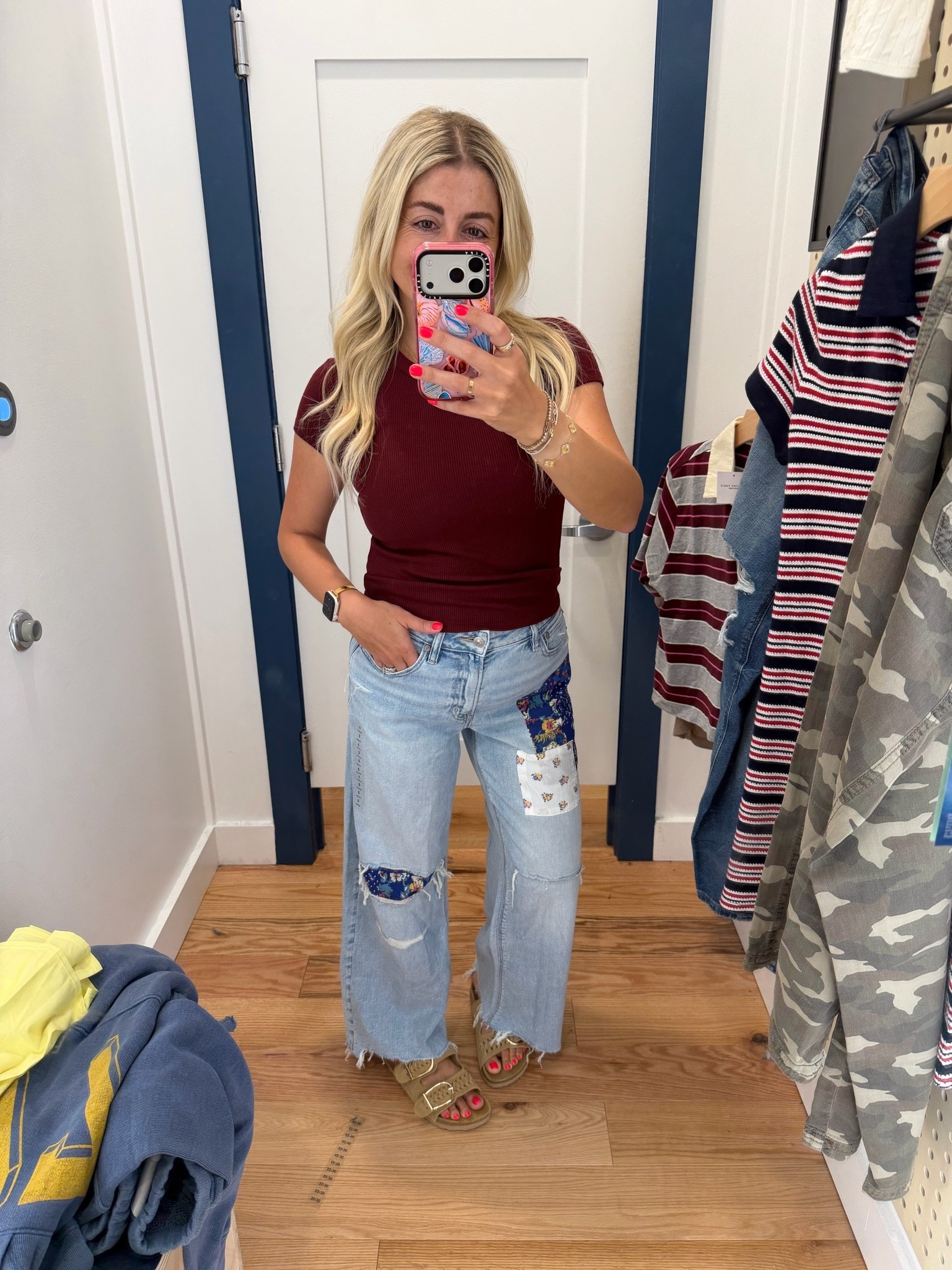 Everyday outfit on sale
Small waffle tee
Jeans 2 short
Sandals tts
Fall outfit
Date night

#LTKSaleAlert