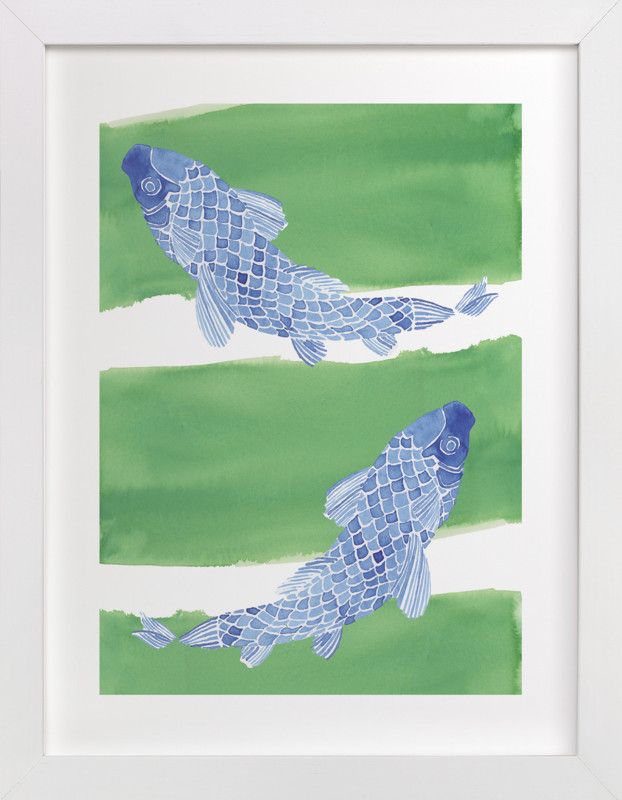 "Swimming Carp" - Painting Limited Edition Art Print by Emily Bremner Forbes. | Minted