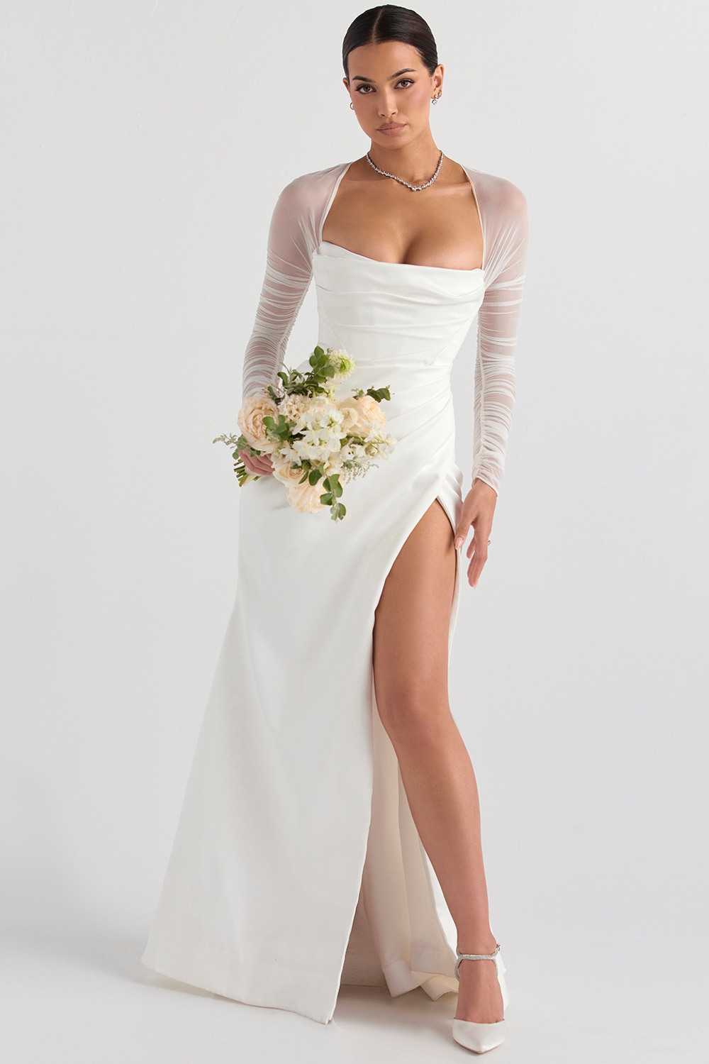 white satin bridal gown | House of CB