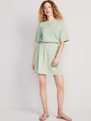 Waist-Defined Slub-Knit Mini Dress for Women | Old Navy (US)