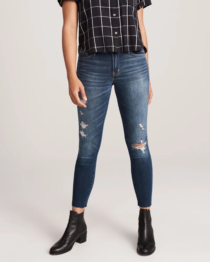 Ripped Low Rise Ankle Jeans | Abercrombie & Fitch US & UK