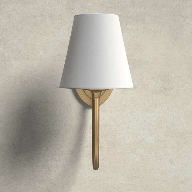 Margarett Single Light Glass Dimmable LED Armed Sconce | Birch Lane