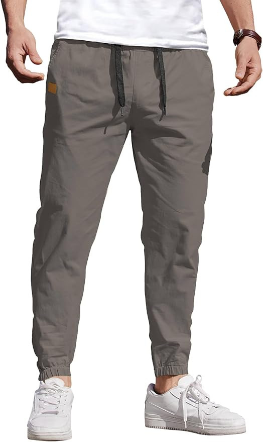 COOFANDY Mens Casual Joggers Pants Cotton Elastic Drawstring Chino Cargo Pants Hiking Outdoor Tra... | Amazon (US)