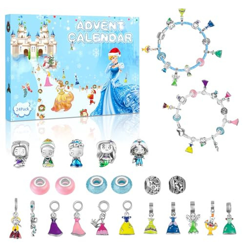 Princess Advent Calendar 2025 Teen Girls, 24 Days of Christmas Countdown Calendar with 2 DIY Bracelets and 22 Charms, 6-18 Year Old Girl Christmas Gift Ideas | Amazon (US)